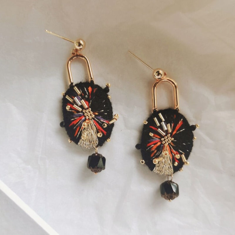 bead embroidery earrings