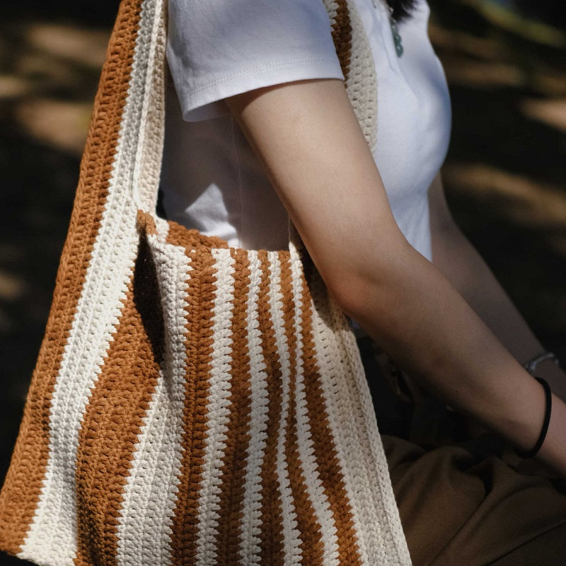 brown crochet bag