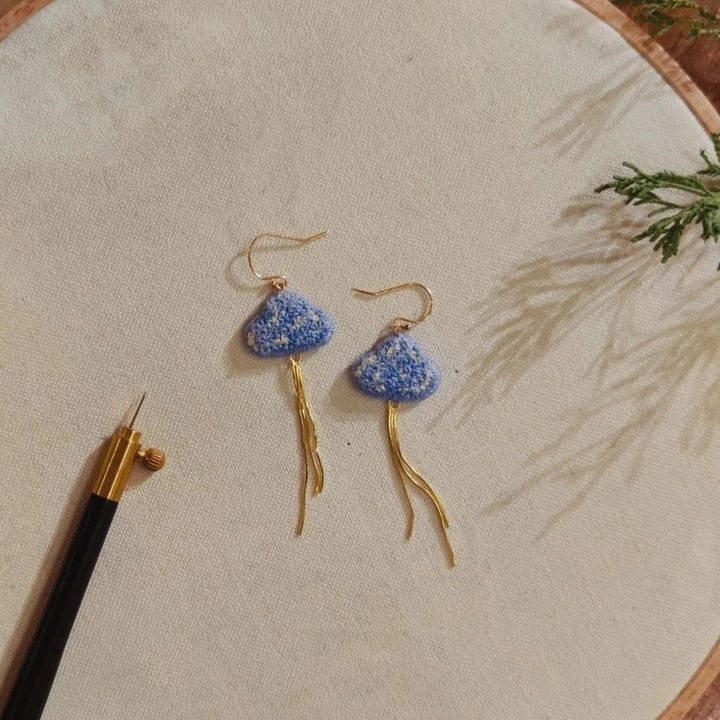 hand embroidered statement earrings