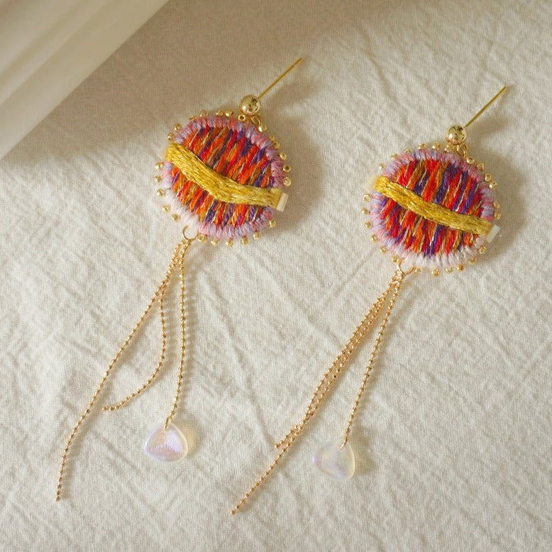 handmade embroidery earrings