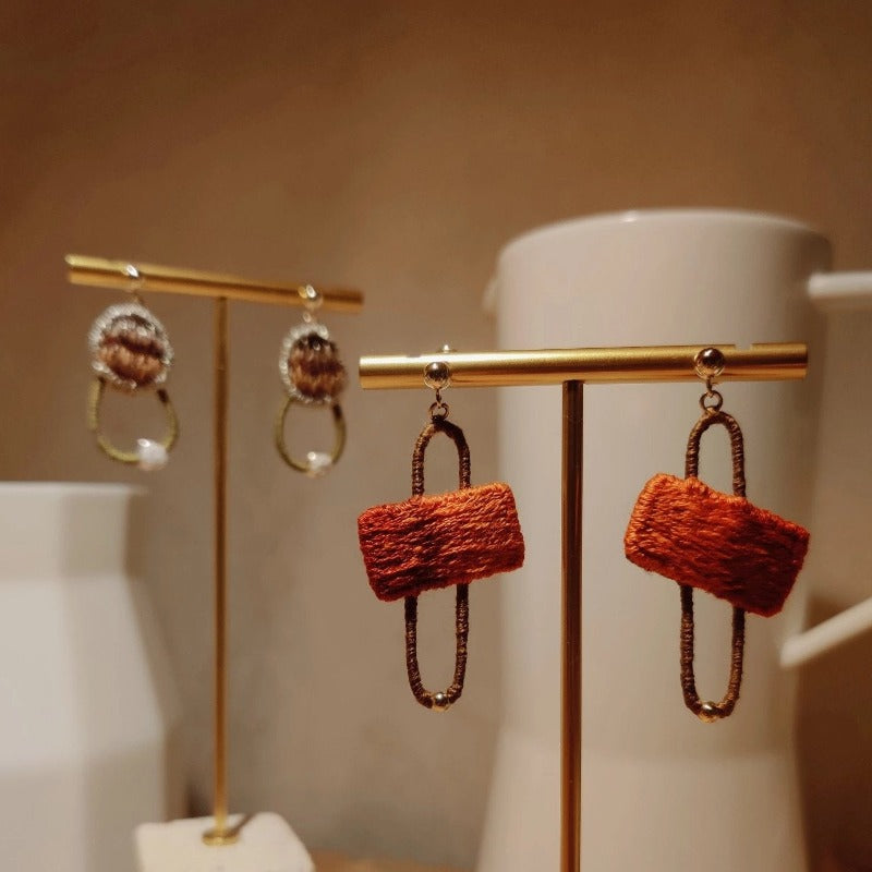 handmade embroidery earrings