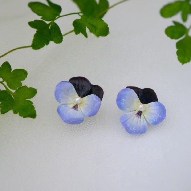 leather flower earrings