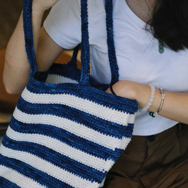 MyBestys by Cristina Castañer Blue Paris Printed Cotton Top Handle Bag at  FORZIERI